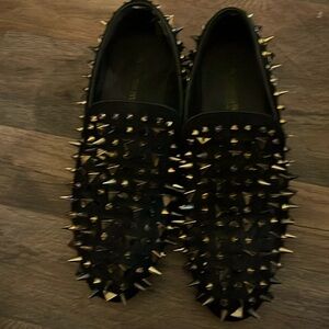 Fiesso FI7239 Black & Gold loafers size 8
